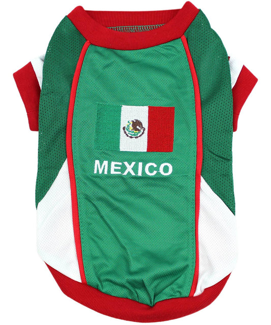 Team Mexico Jersey Dog T-Shirt – Trendy Football Pet Jersey: M