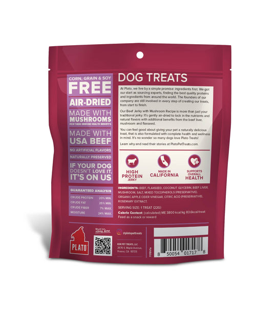 Plato Beef Jerky with Mushroom Dog Treats 7oz