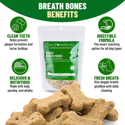 Doggy Breath Bones, Dog treats for better Breath