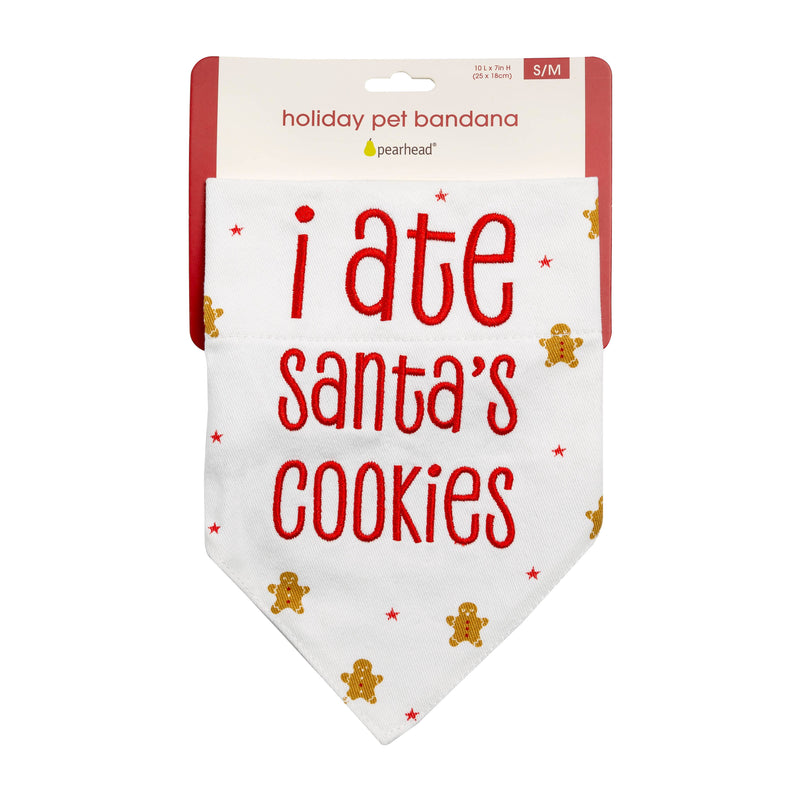 "I Ate Santa's Cookies" Christmas Dog Bandana, S/M