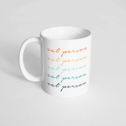 Cat Person Script Mug: 11 Oz