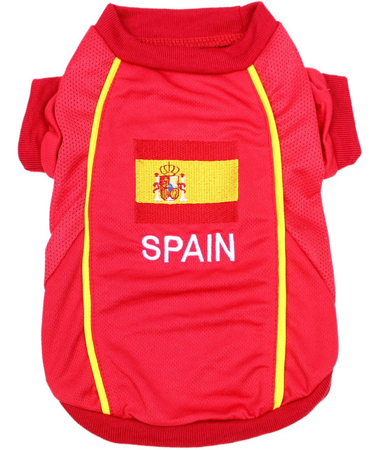 Team Spain Jersey Dog T-Shirt – Perfect for Football Fans