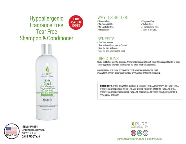 2-in-1 Hypoallergenic Fragrance+Tear Free Shampoo/Conditioner