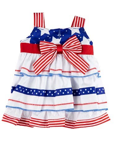 Max's Closet Stars & Stripes Ruffle Dress