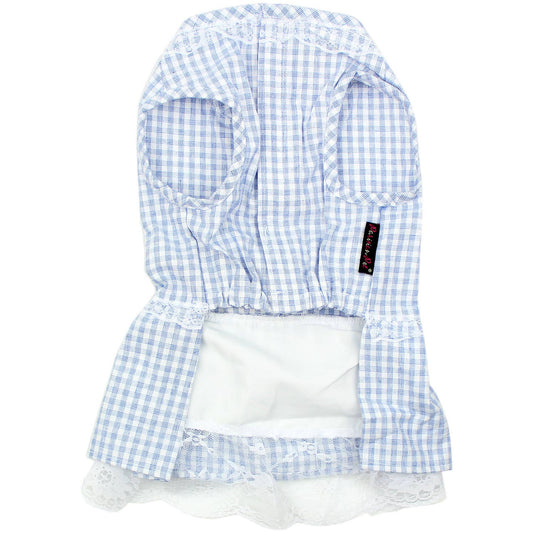 Gingham Countryside Lace Dress – Vintage Dog Outfit
