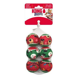 KONG Holiday SqueakAir® Balls 6-pk Sm