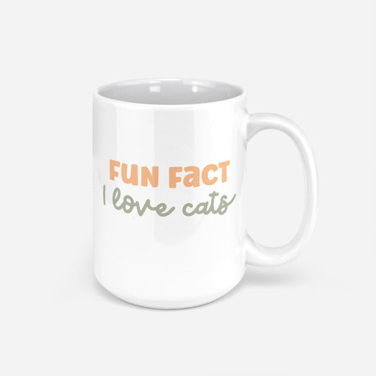 Fun Fact: I Love Cats Mug: 11oz Black Rim/Handle