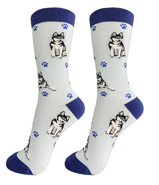 Siberian Husky - Unisex - Fun Novelty Crew Dog Socks