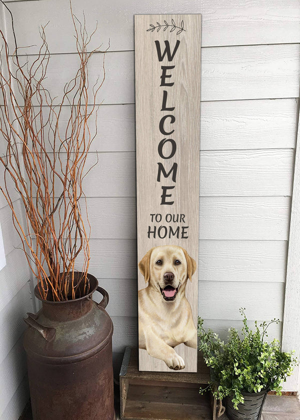 E&S Wooden WElcome Sign -Yellow Lab