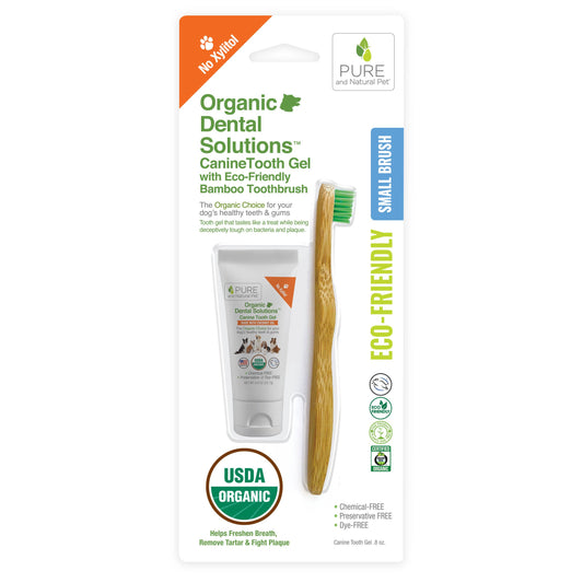 Organic Tooth Gel & Bamboo Toothbrush for Dogs - Small Kit