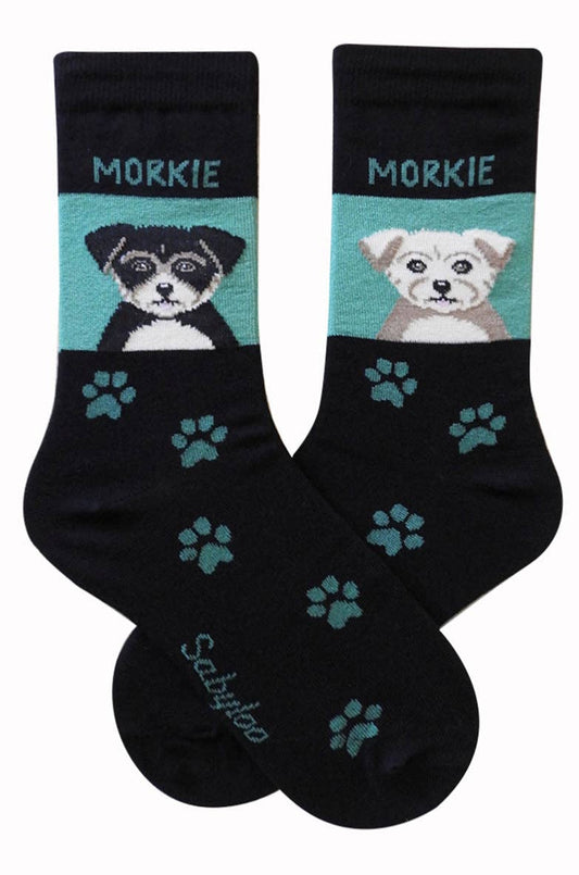 Morkie Dog Socks: 10-13