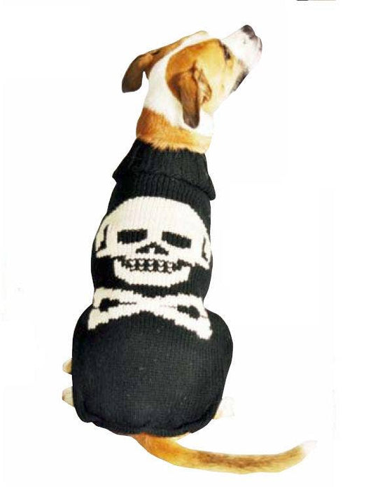 Chilly Dog- Black Skull Dog Sweater