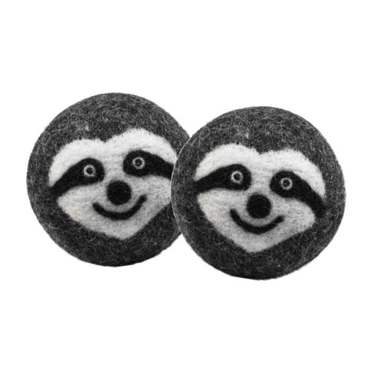 Wool Ball Toy Set with Animal Face (2pk): Sloth