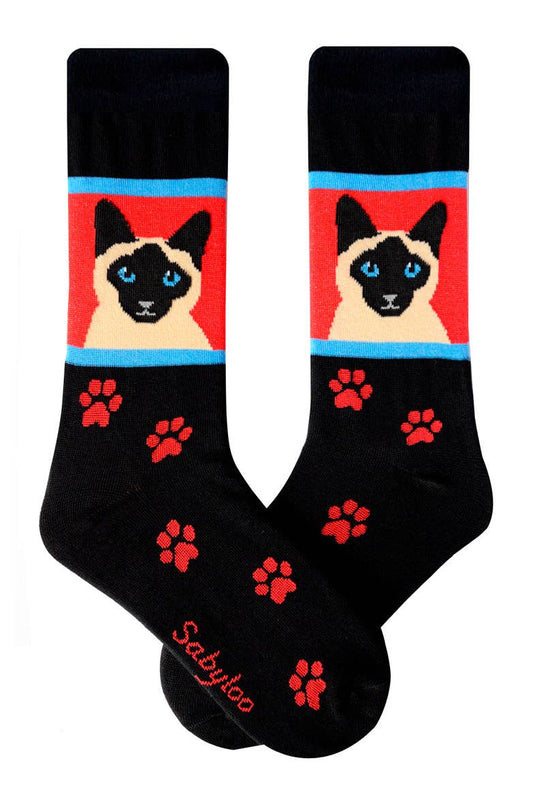 Siamese Cat Socks: 10-13