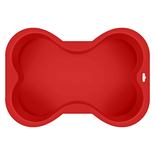 Dog Bone Shaped Silicone Cake Pan: Red