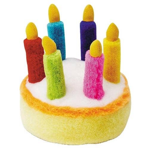 Multipet Birthday Cake Plush Dog Toy 5.5"