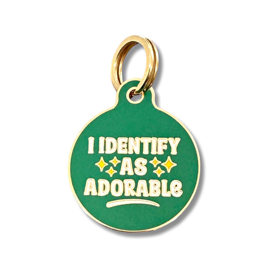 Gold Dog Tag w/ Personalized QR Code - Identify as Adorable