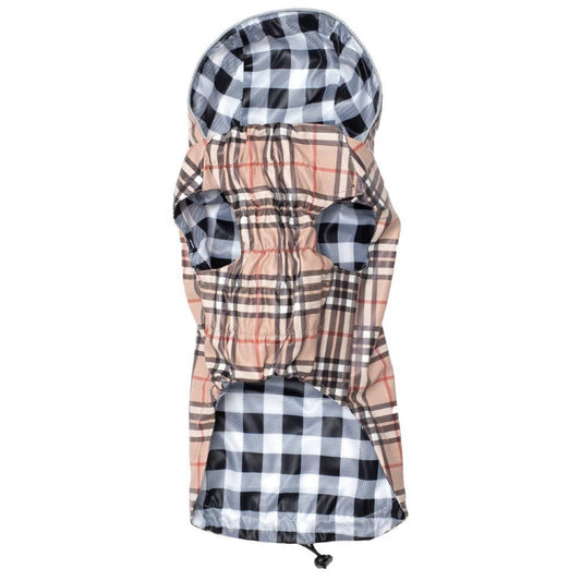 Tan Plaid London Dog Raincoat