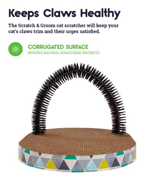 Catstages Scratch & Groom Corrugated Cat Scratch Pad