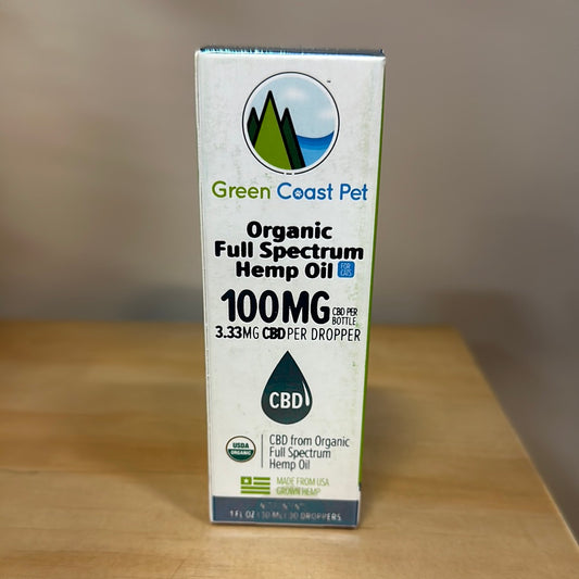 Green Coast Pet Organic Full Spectrum Hemp Oil For Cats 100 MG