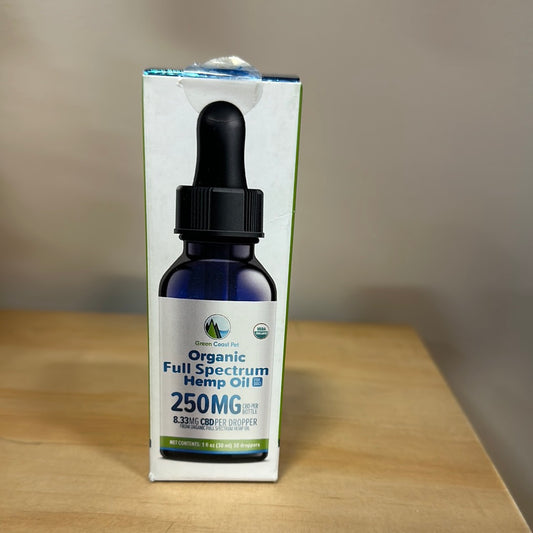 Green Coast Pet Organic Full Spectrum Hemp Oil for Dogs 250MG