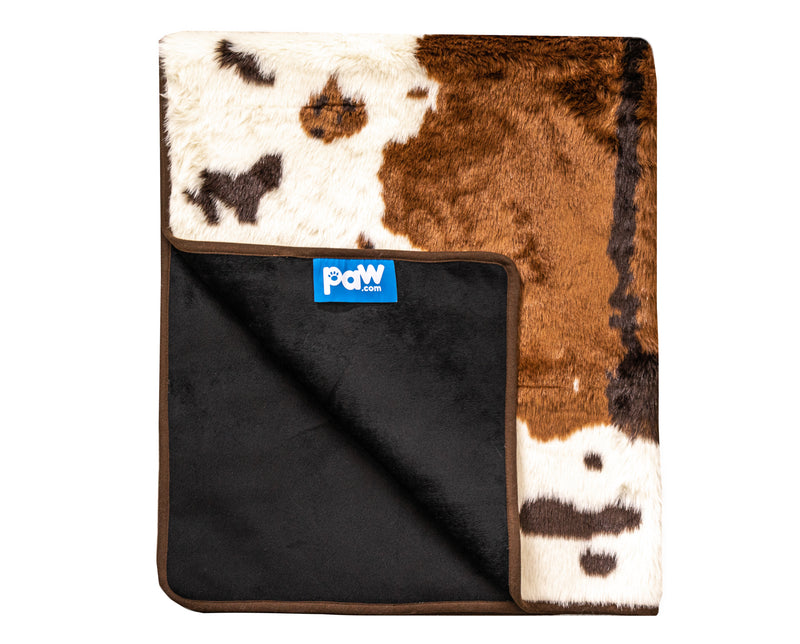 PupProtector™ Waterproof Throw Blanket - Brown Faux Cowhide