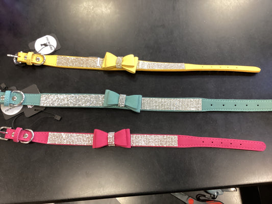 Rhinestone Dog collar with bow