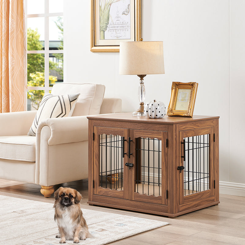 Walnut Brown Accent Table Crate