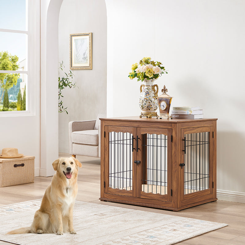 Walnut Brown Accent Table Crate