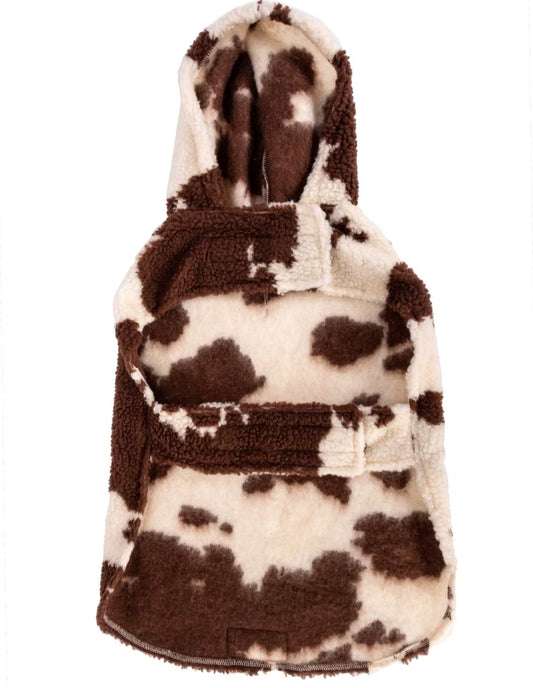 Wrangler Pet Cow Print Fleece Hoodie