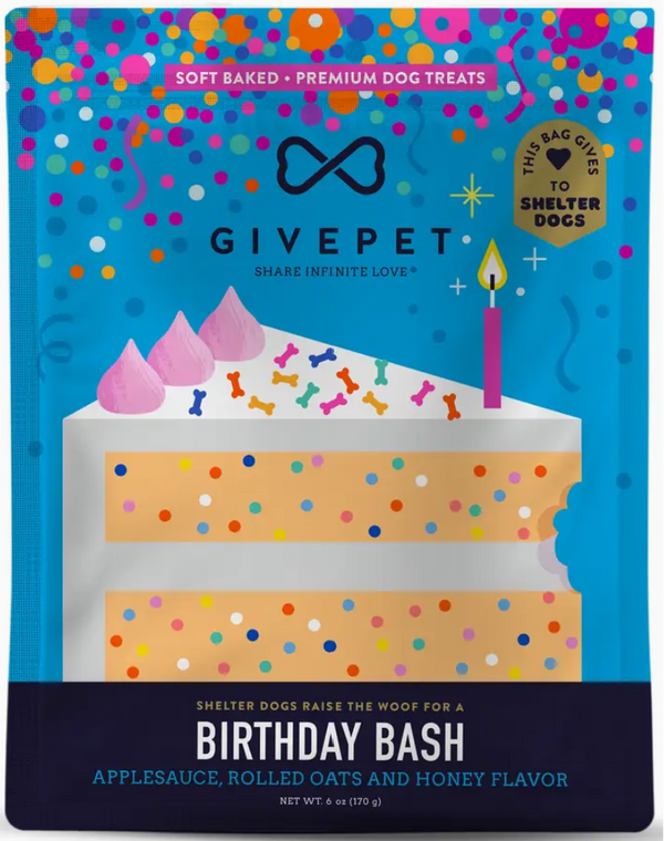 GivePet Birthday Bash Dog Treats - Applesauce Rolled Oats & Honey