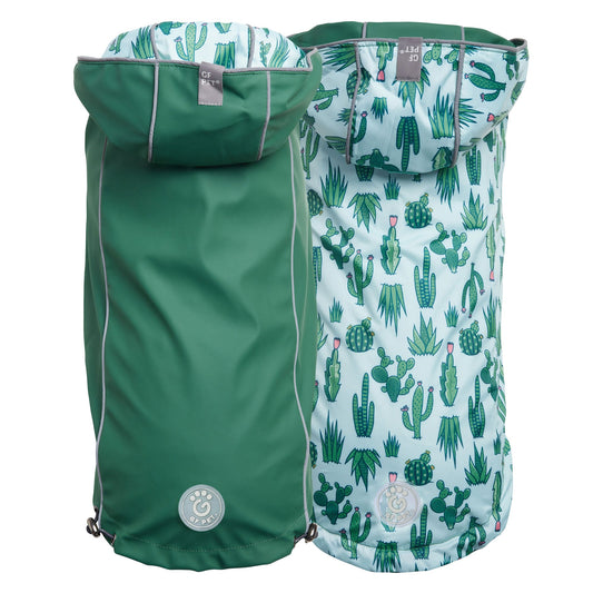 Reversible Elasto-Fit Raincoat - Green/Green