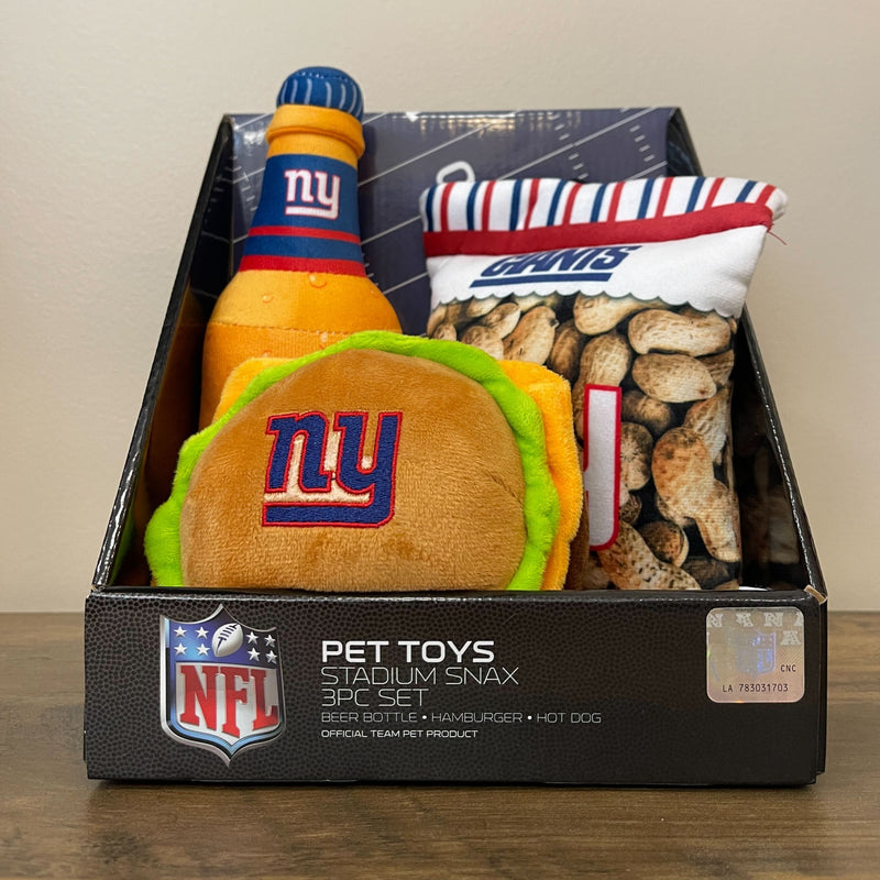 NY Giants Pet Toys -Burger Beer Peanuts