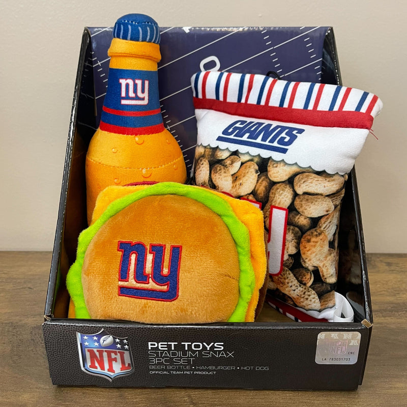 NY Giants Pet Toys -Burger Beer Peanuts