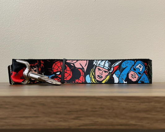 Buckle Down Marvel Avengers Leash Stacked Black