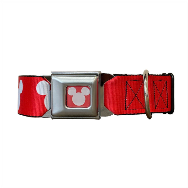 Buckle Down Mickey Mouse Ears Dog Collar Seatbelt Closure