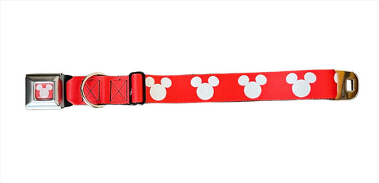 Buckle Down Mickey Mouse Ears Dog Collar Seatbelt Closure