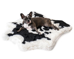 Faux cowhide dog bed hotsell