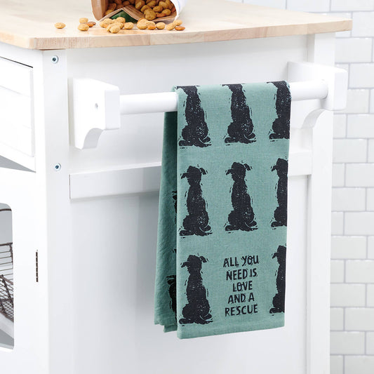 Love And A Rescue Kitchen Towel