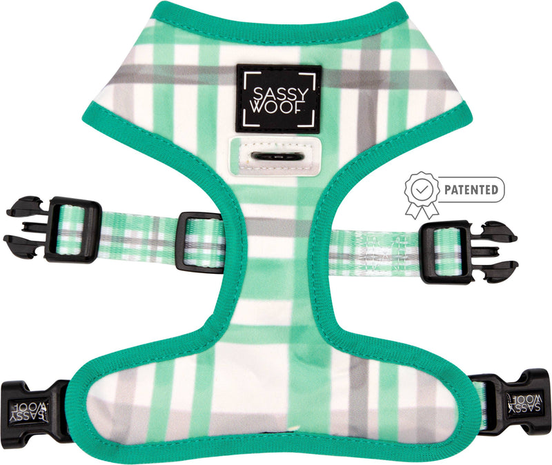 Dog Reversible Harness - Wag Your Teal: XL