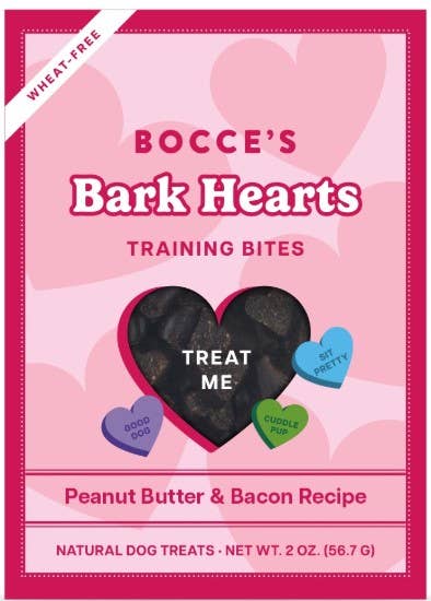 Bocce's Bakery Bark Hearts Dog Training Treats Box 2oz