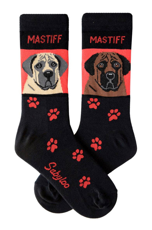 Mastiff Dog Socks: 10-13