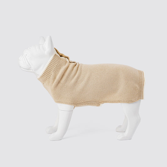 Hugo & Hudson Knitted Dog Sweater/Jumper - Beige