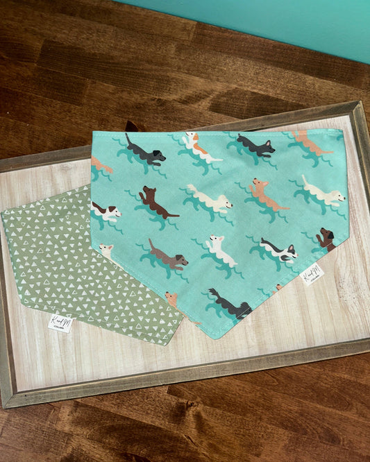 K and M Dog Swim Class Reversible Dog Bandana