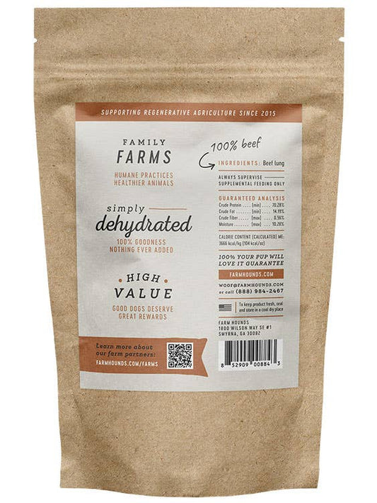 Farm Hounds Beef Lung Treats - All-Natural - 2oz