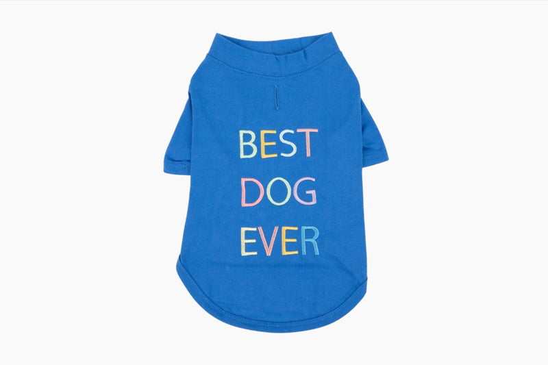 "Best Dog Ever" Dog T-Shirt - Blue