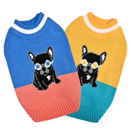 BRUNO DOG KNIT SWEATER: YELLOW