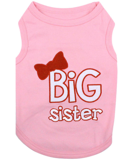 Big Sister Dog T-Shirt – Adorable & Fun Outfit for Pets: Pink / XXS