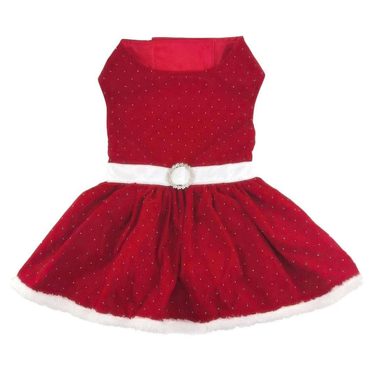 Red Velvet Sparkle Dog Dress