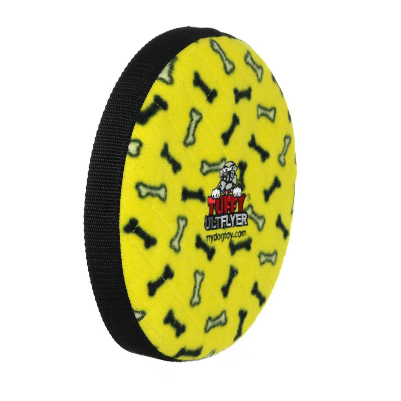 Tuffy Ultimate Flyer - Yellow Bone, Durable, Squeaky Dog Toy